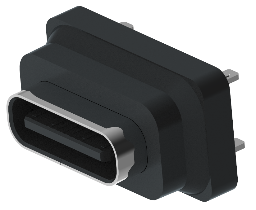 XB-TYPE C 16P-10 立贴防水USB连接器16pin 防水IPX7 USB TYPEC插座高6.5mm usb防水连接器